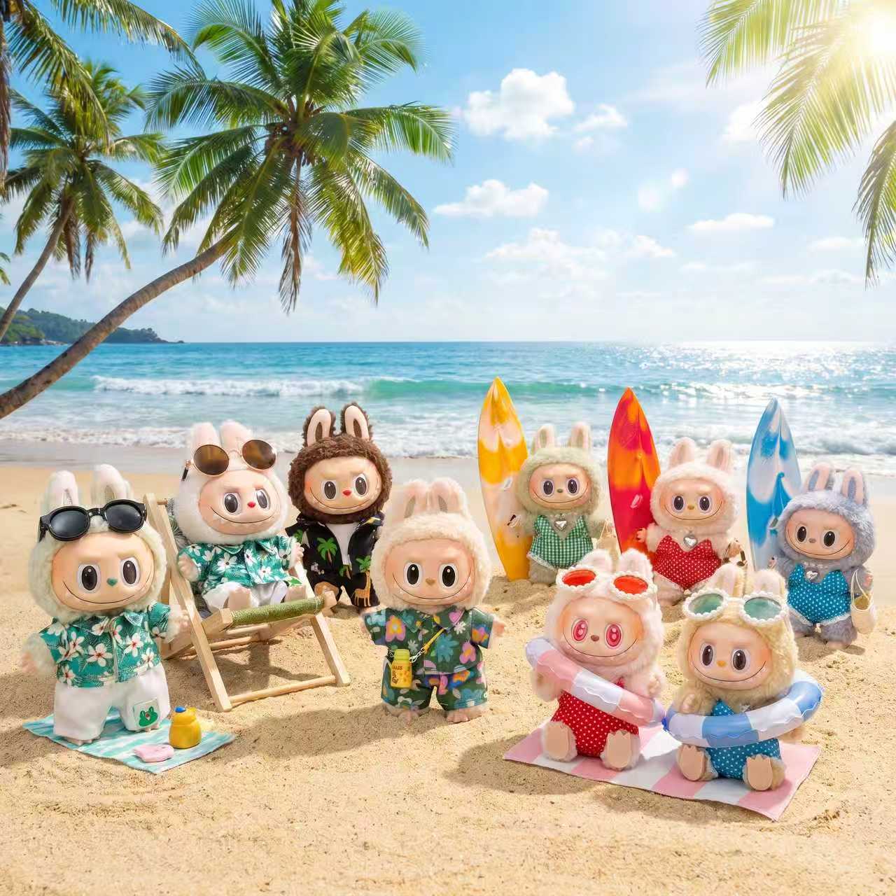 Handmade Labubu Doll Clothes Summer Beach Collection