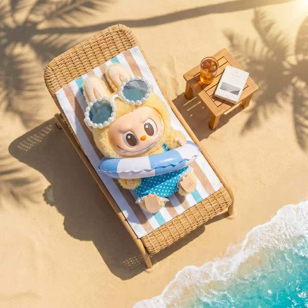 Handmade Labubu Doll Clothes Summer Beach - Blue Sunglasses