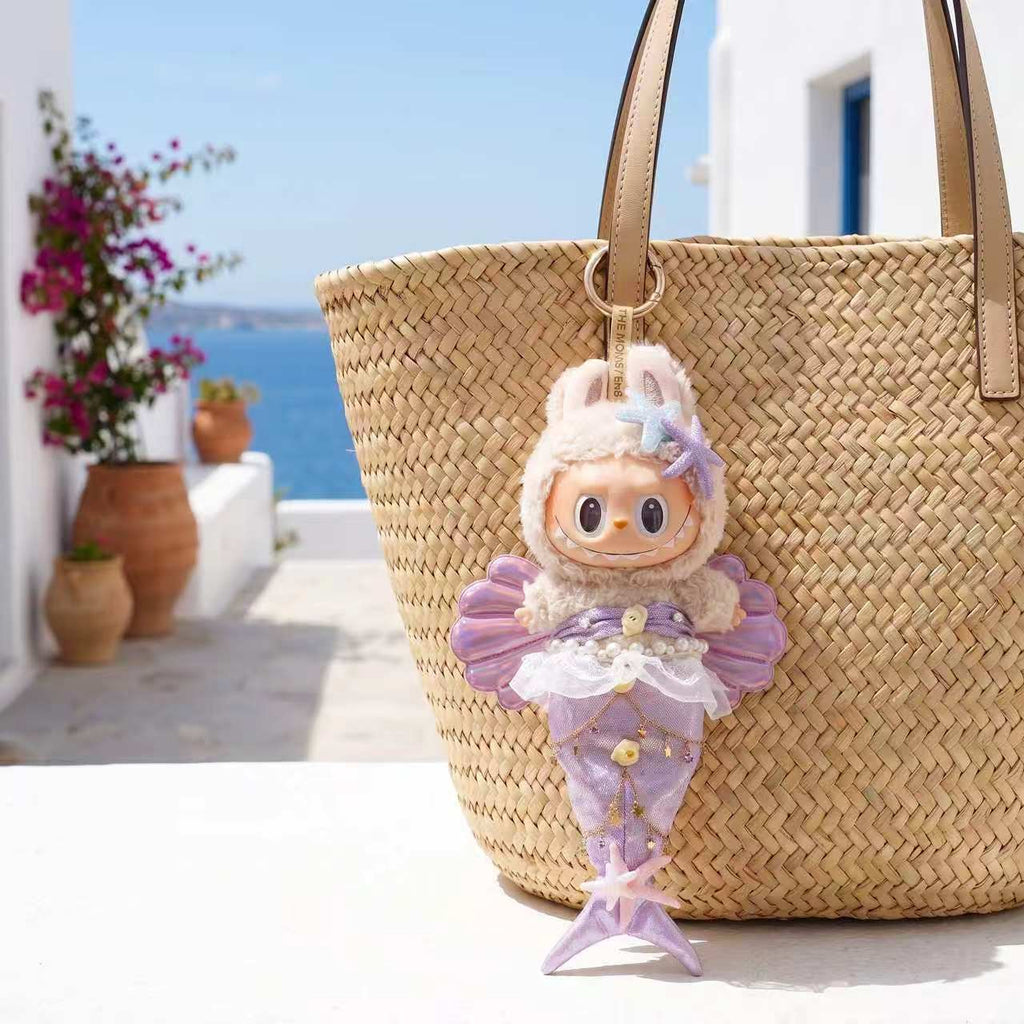 Handmade Labubu Doll Clothes Summer Beach - The Little Mermaid Violet