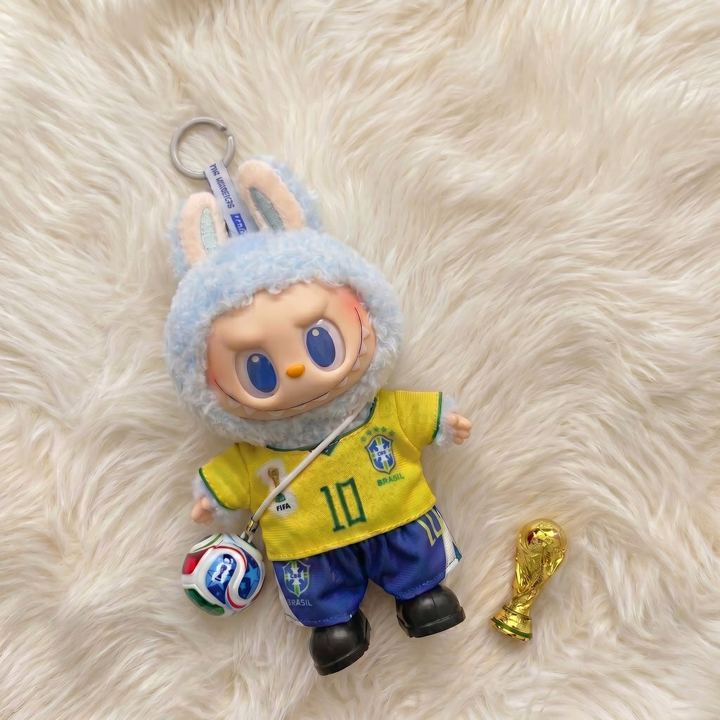 Handmade Labubu Doll Clothes World Cup 2026 Partners - Brazil No. 10