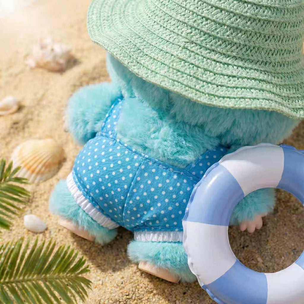 Handmade Labubu Doll Clothes Summer Beach - Blue Sun Hat