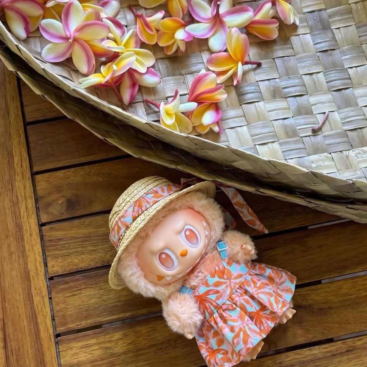 Handmade Labubu Doll Clothes - Floral Dress
