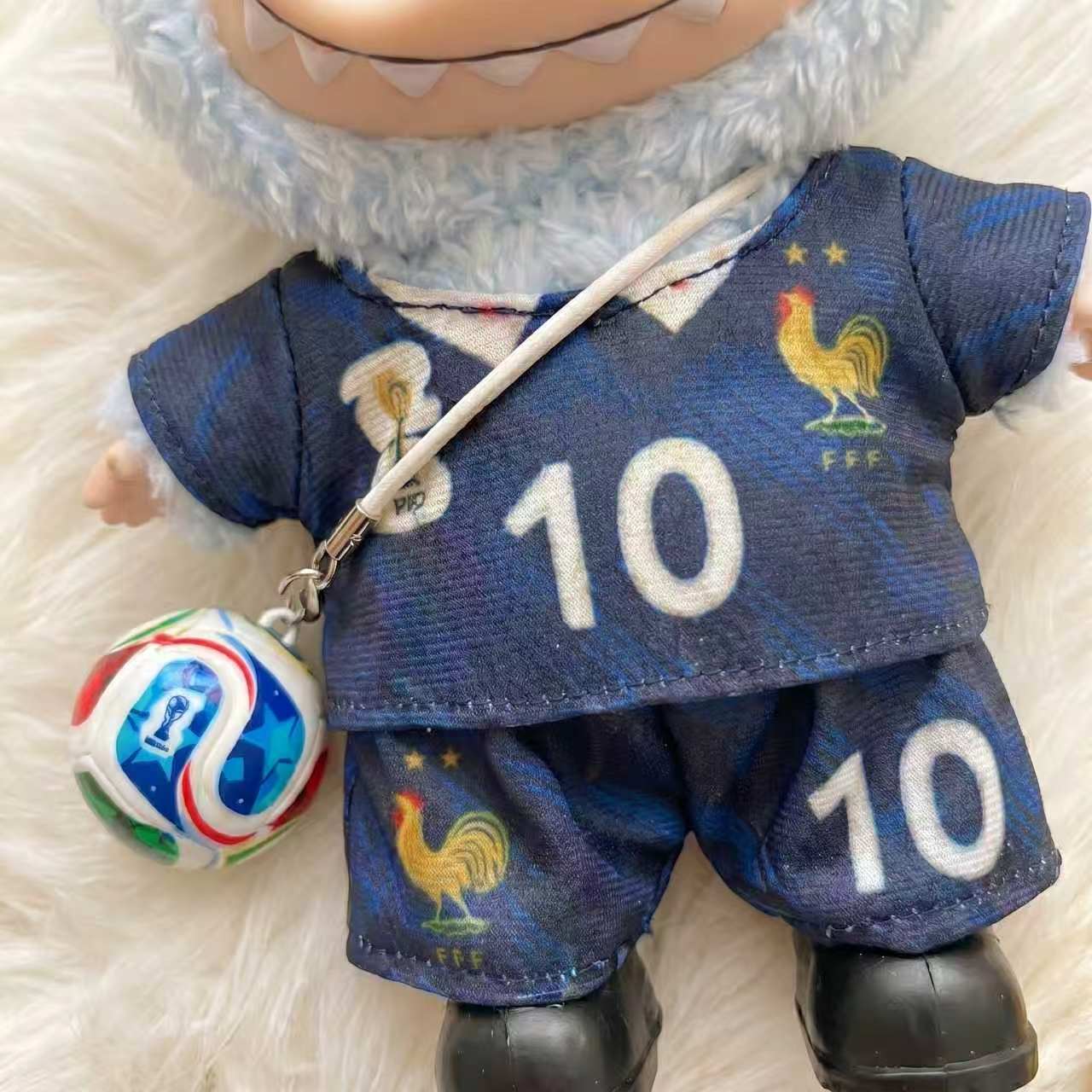 Handmade Labubu Doll Clothes World Cup 2026 Partners - France No. 10