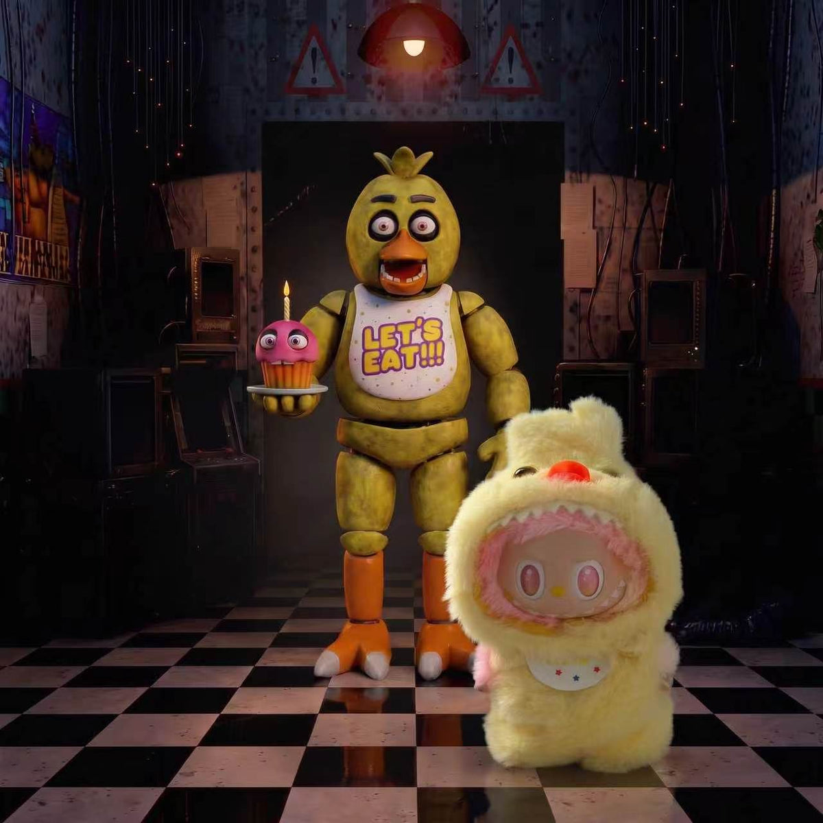 Handmade Labubu Doll Clothes FNAF X Labubu - Chica  [PRE-ORDER] Ships in 7-30 days