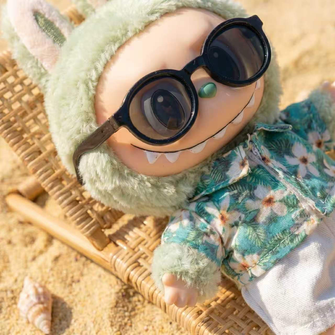 Handmade Labubu Doll Clothes Summer Beach - Hawaiian