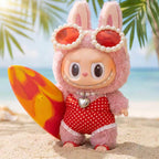 Handmade Labubu Doll Clothes Summer Beach - Red Surfboard