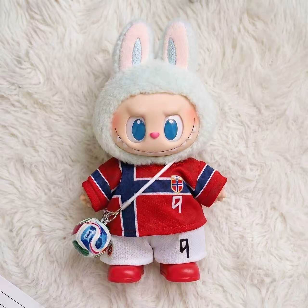 Handmade Labubu Doll Clothes World Cup 2026 Partners - Norway's No. 9 Haaland
