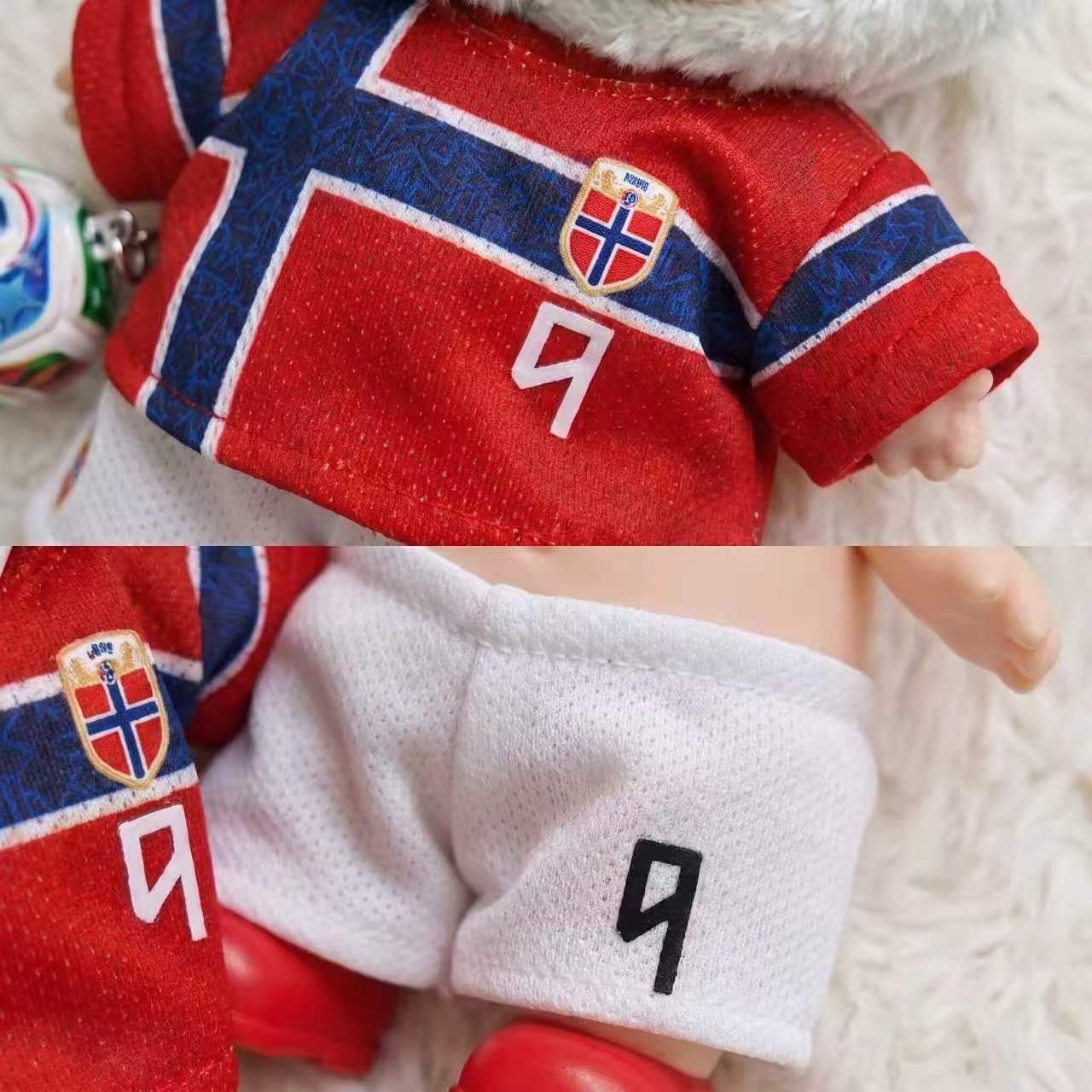 Handmade Labubu Doll Clothes World Cup 2026 Partners - Norway's No. 9 Haaland