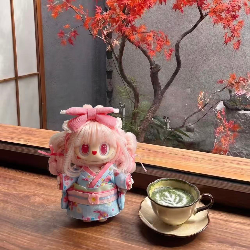 Handmade Labubu Doll Clothes Vintage Barbershop - Sakura Girl