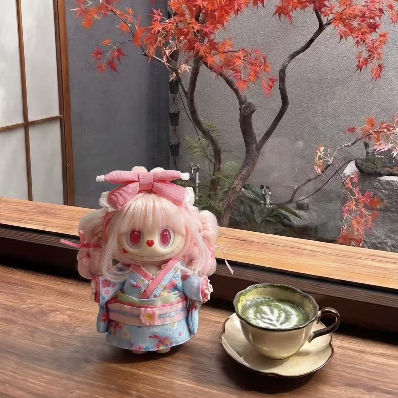 Handmade Labubu Doll Clothes Vintage Barbershop - Sakura Girl