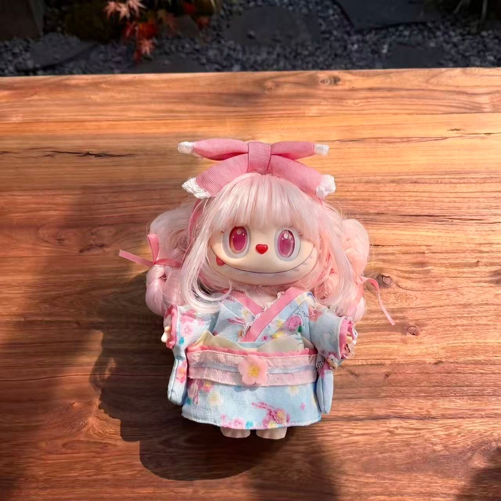 Handmade Labubu Doll Clothes Vintage Barbershop - Sakura Girl