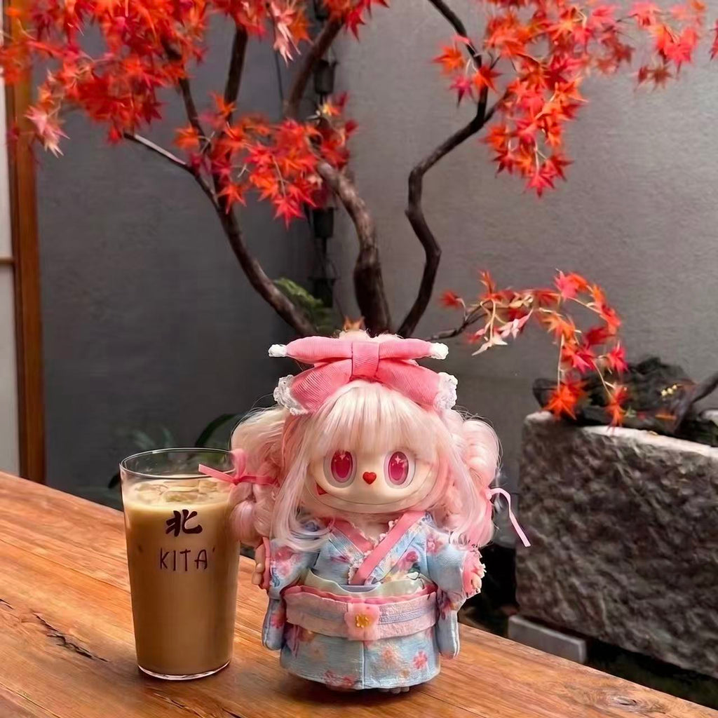 Handmade Labubu Doll Clothes Vintage Barbershop - Sakura Girl