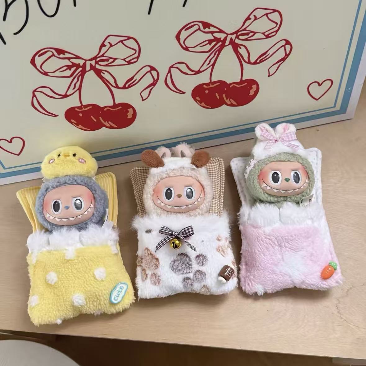 Handmade Labubu Doll Clothes Pajama Party - Cute Sleeping Bag Set