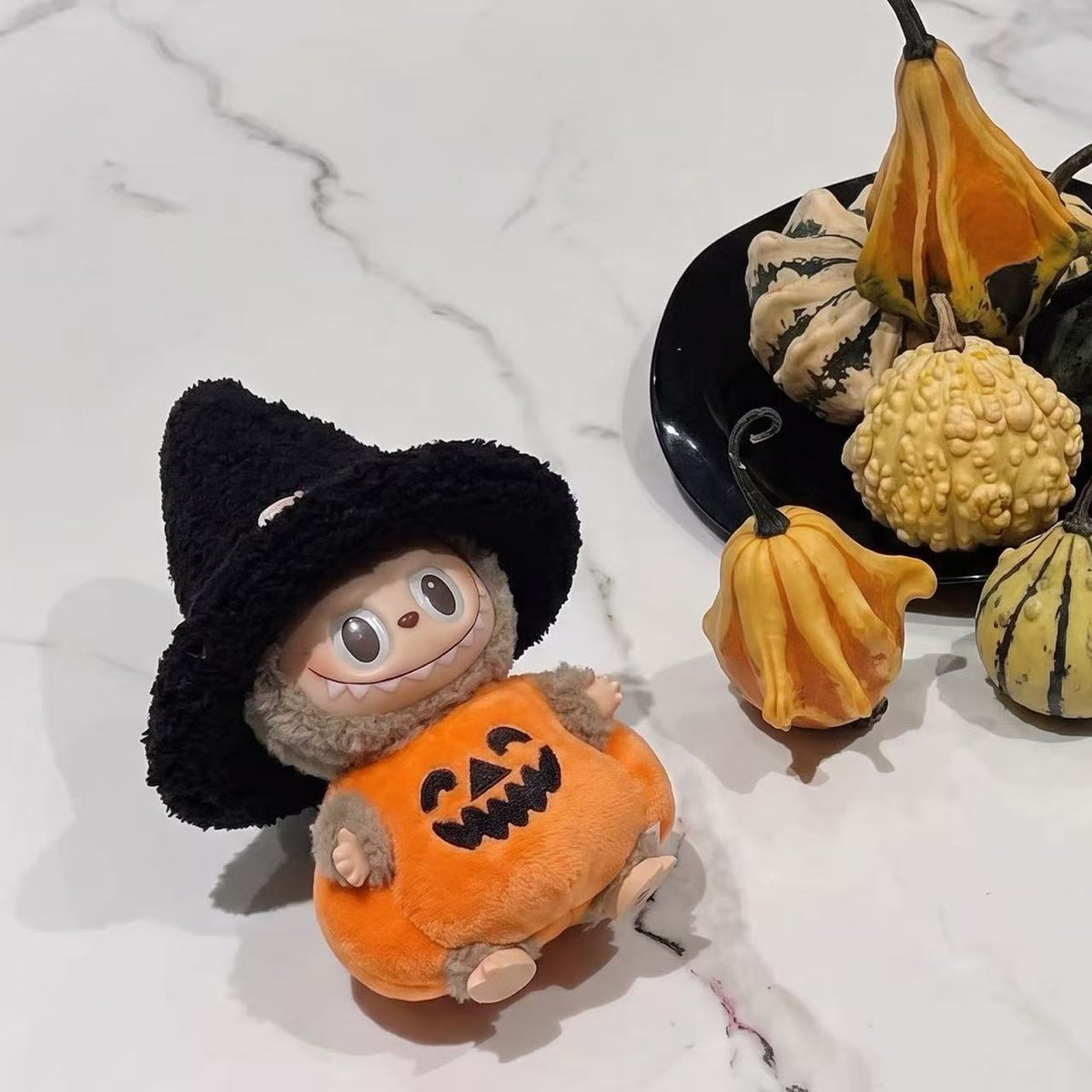 Handmade Labubu Doll Clothes Halloween Trick or treat - Pumpkin Witch