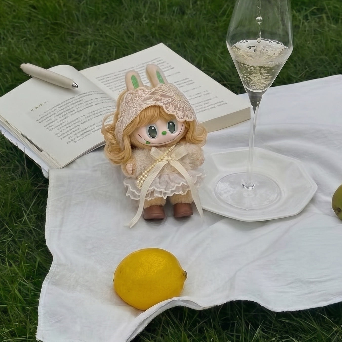 Handmade Labubu Doll Clothes Vintage Barbershop - Gentle Miss Korea