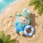 Handmade Labubu Doll Clothes Summer Beach - Blue Sun Hat