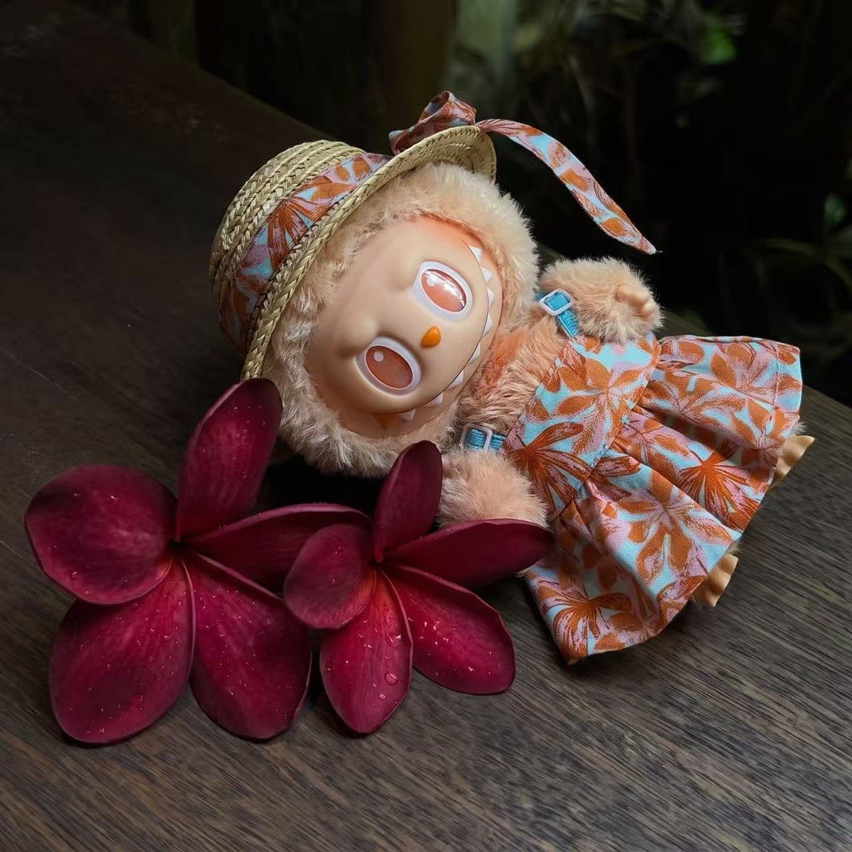 Handmade Labubu Doll Clothes - Floral Dress