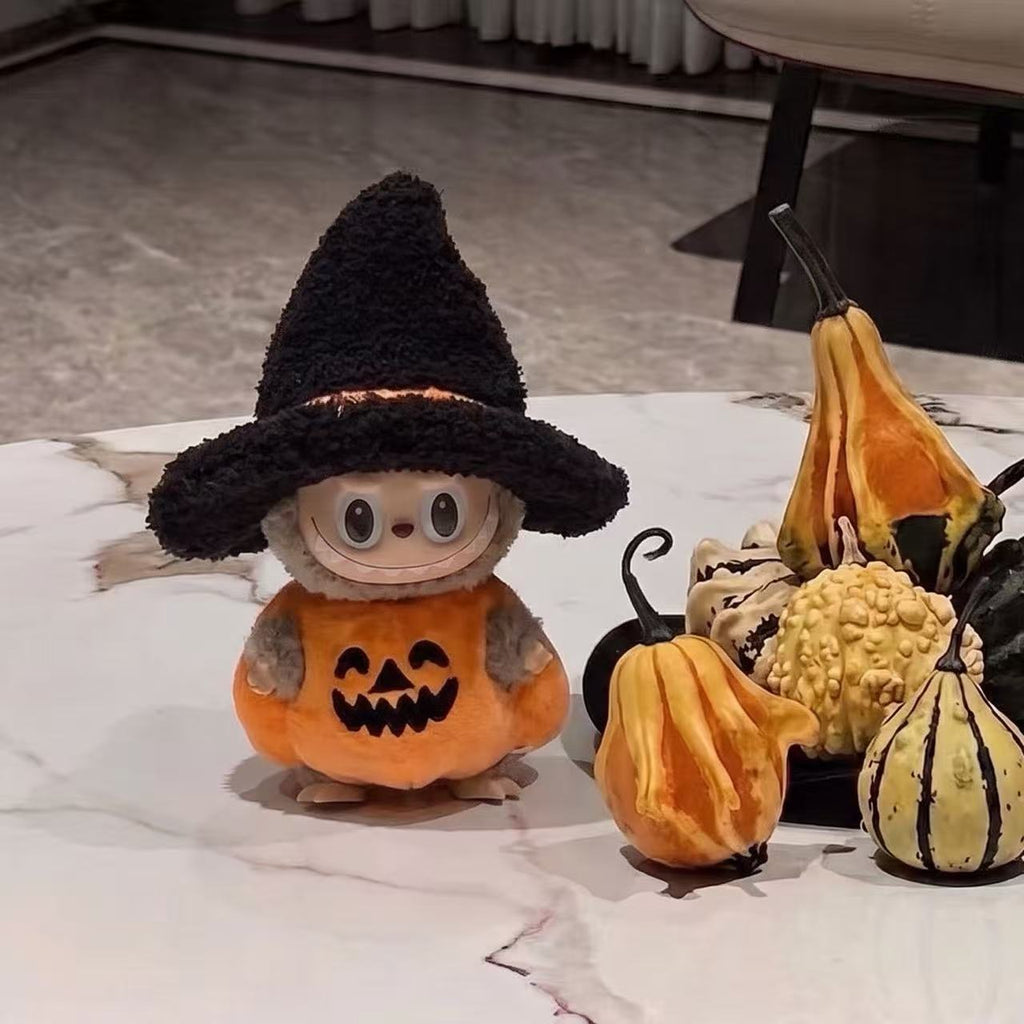 Handmade Labubu Doll Clothes Halloween Trick or treat - Pumpkin Witch