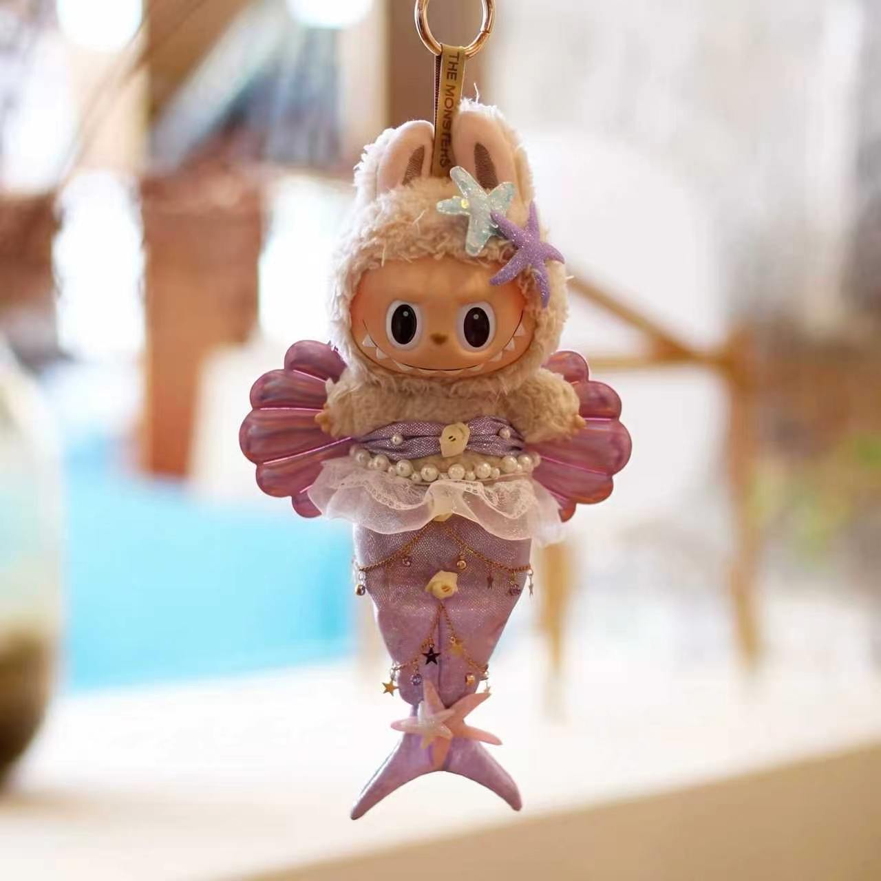 Handmade Labubu Doll Clothes Summer Beach - The Little Mermaid Violet