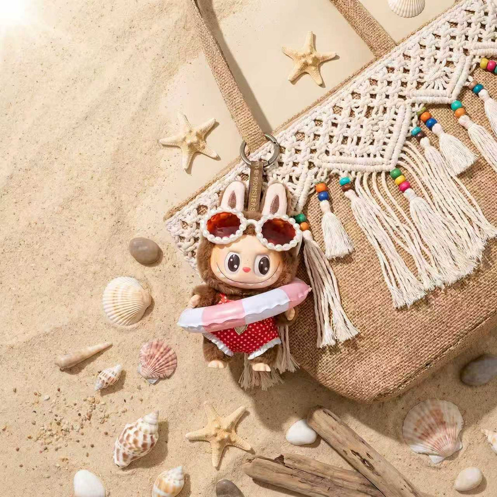 Handmade Labubu Doll Clothes Summer Beach - Red Sunglasses