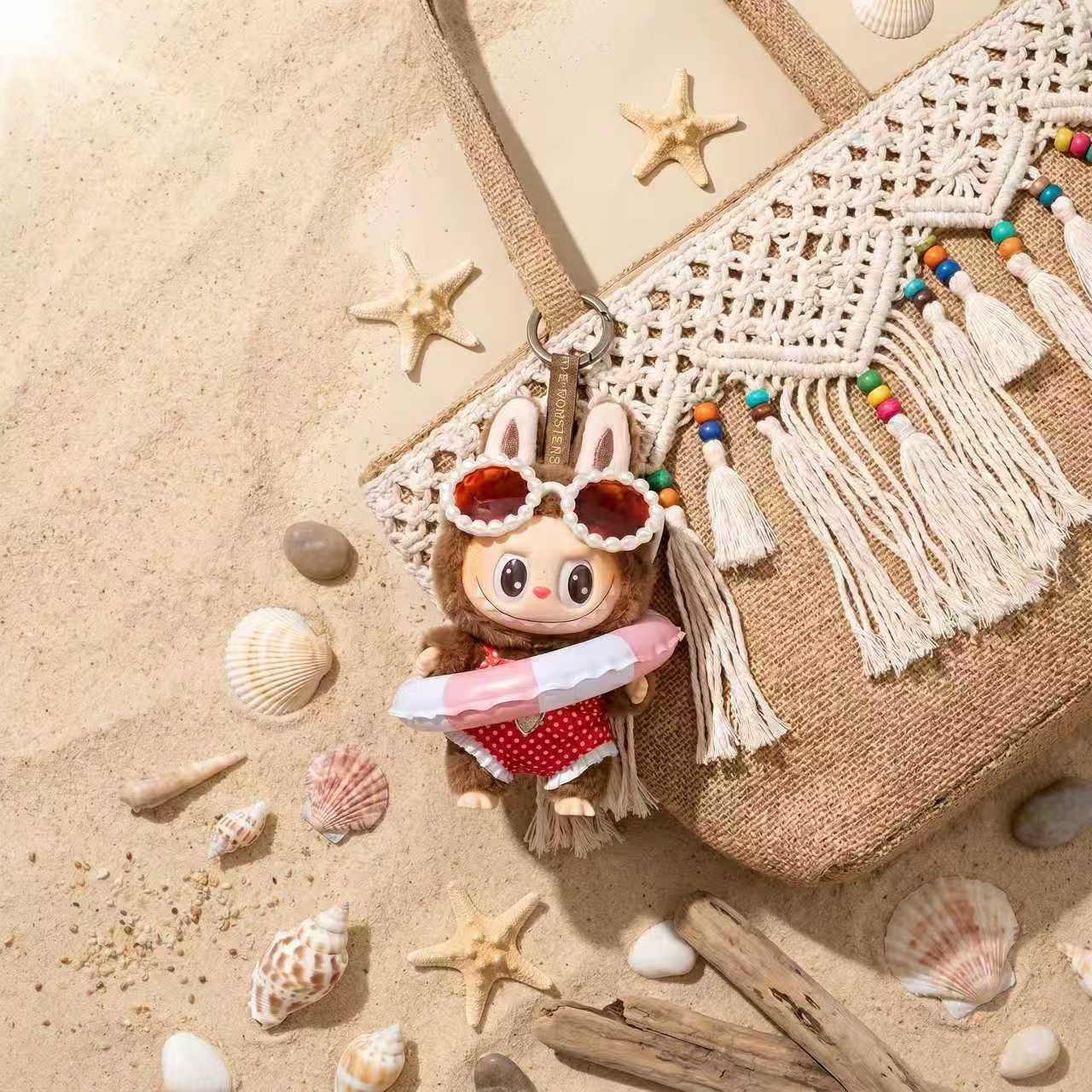 Handmade Labubu Doll Clothes Summer Beach - Red Sunglasses